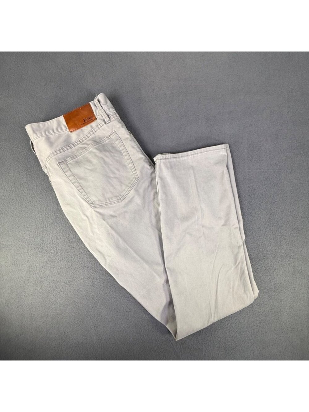 Polo Ralph Lauren Chino Pants Men 34X34 Gray Cotton Flat Front EUC